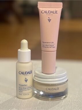 Caudalie Mini Set Vinoperfect + Resveratrol Lift| Serum Moisturizer Eye Cream